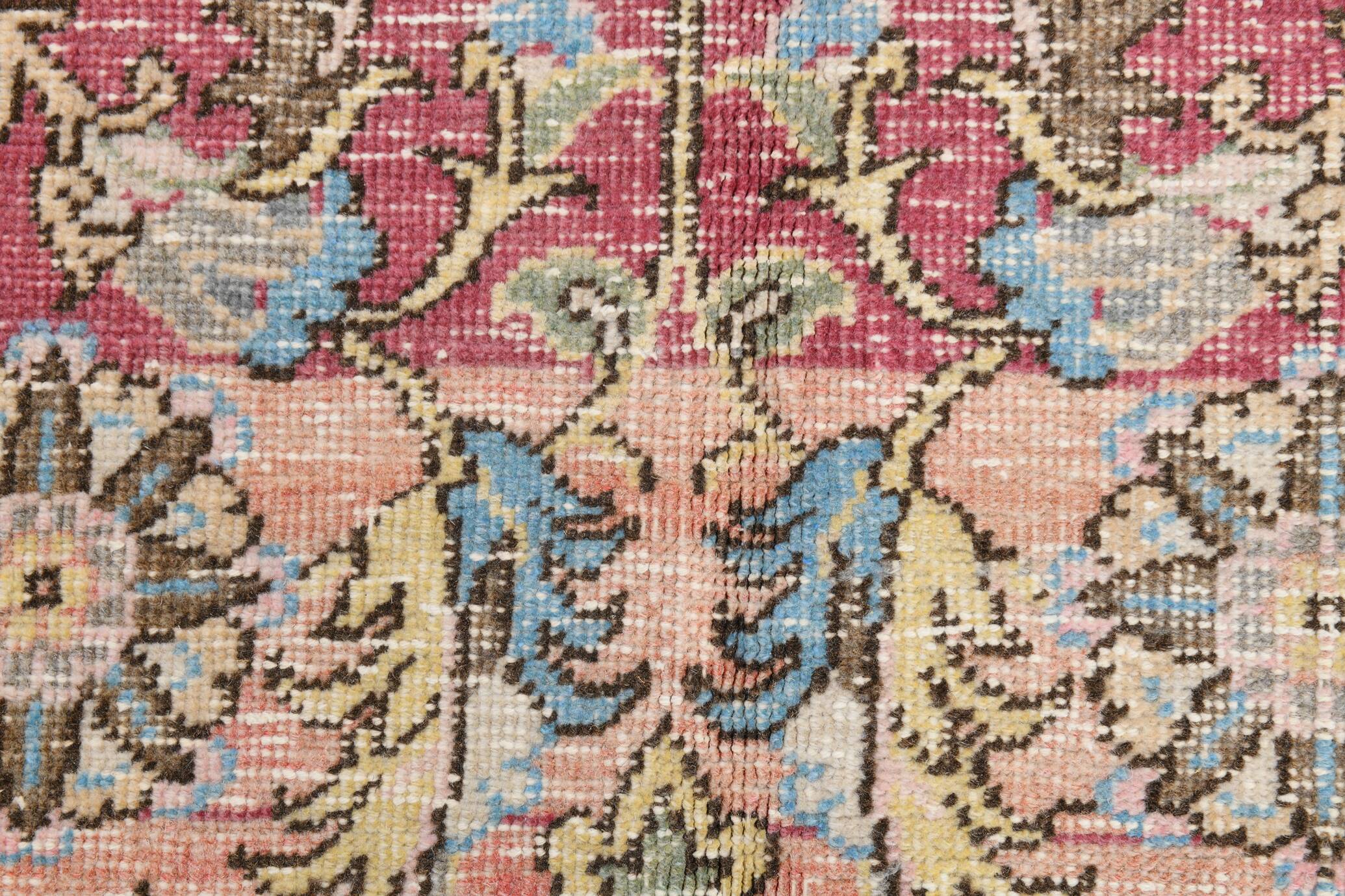 4x8 Pink & Navy Blue Vintage Rug 137x256Cm SK 6302