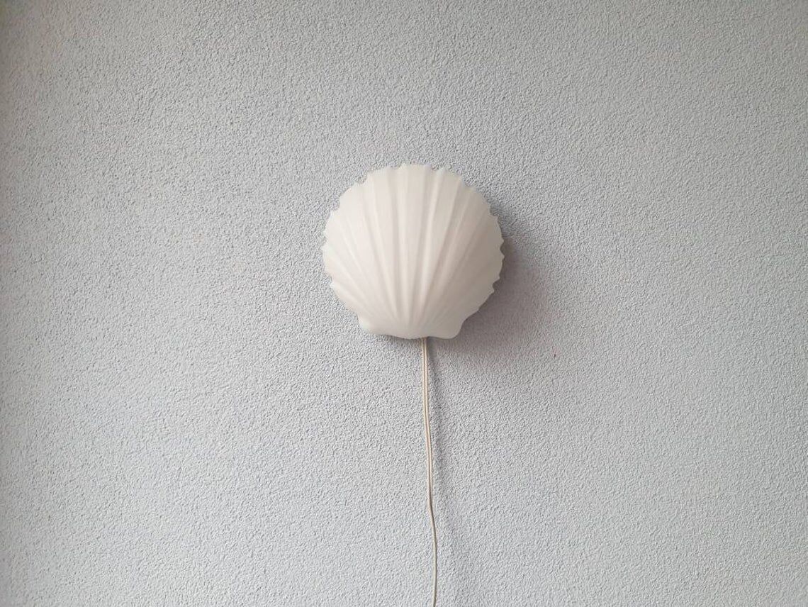 Glassh-tte Limburg 80s milky white glass wall lamp