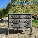 Commode relookée grise Louis XV
