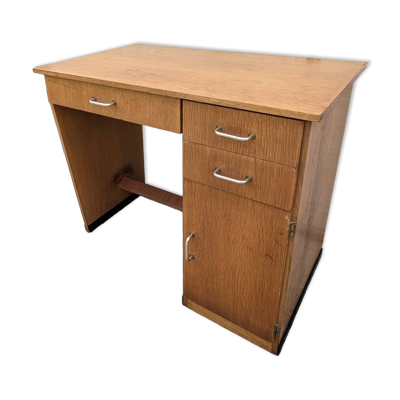 Bureau vintage chêne années 50 Reconstruction.