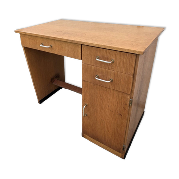 Vintage oak desk from the 1950s Reconstruction.