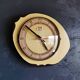 Vintage formica clock silent asymmetrical wall pendulum "FFR Morbier yellow black"