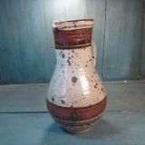 Pichet grès poterie signée Rouart bateau faience design 20 éme
