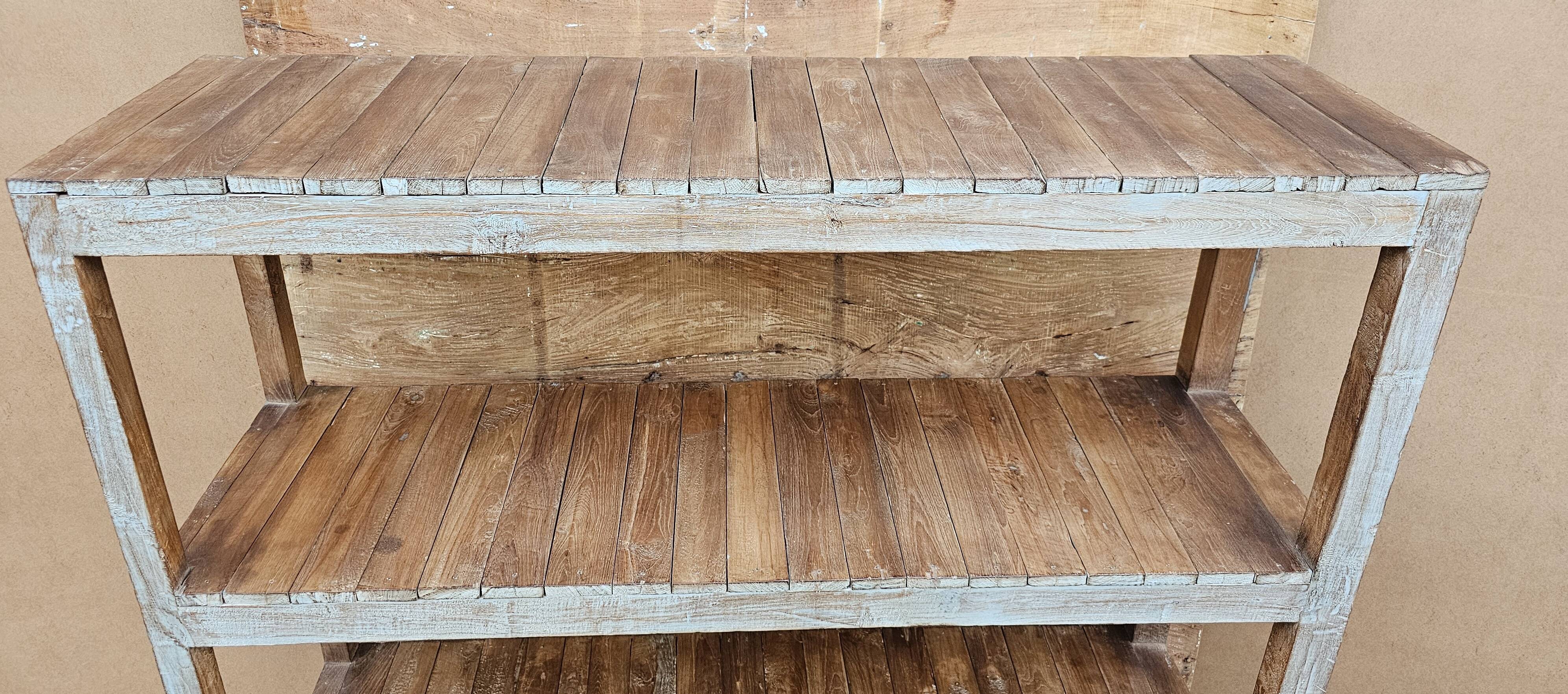 Old rack - workshop shelf in Burmese teak