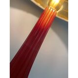 RED Murano Glass Table Lamps with Bouclé Lampshde by SimoEng