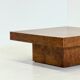 Square coffee table by Fratelli Turri with burl wood