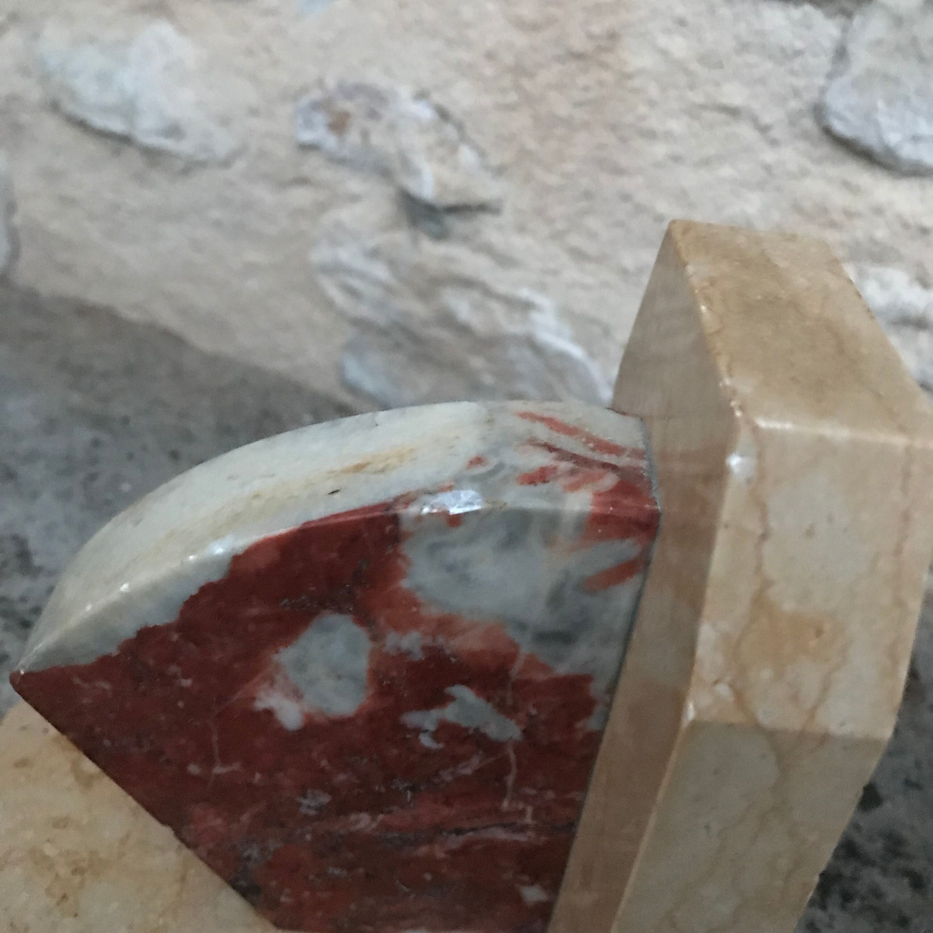 Modernist marble bookends