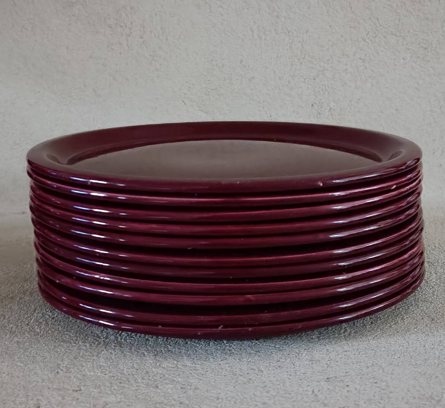 Vintage earthenware plates from Salins