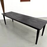 Large 1950s Farm Table in Burnt Wood (Shou Sugi Ban) – L245 cm
