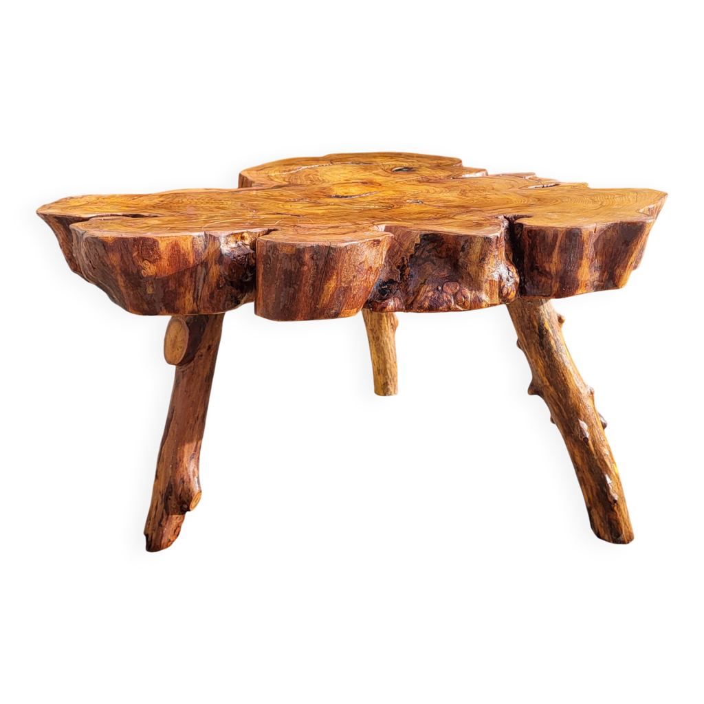 Table basse racine olivier style brutaliste | Selency