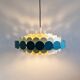 Bright Petrol and White Metal Pendant Lamp by Doria Leuchten, Germany 1960s