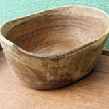 Free-form salad bowl in olive wood