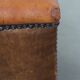 Vintage Sheepskin Leather Ottoman