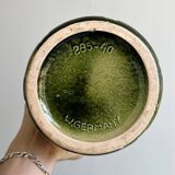 Large textured green ceramic vase