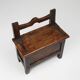 Antique French Wooden Stool with Storage
