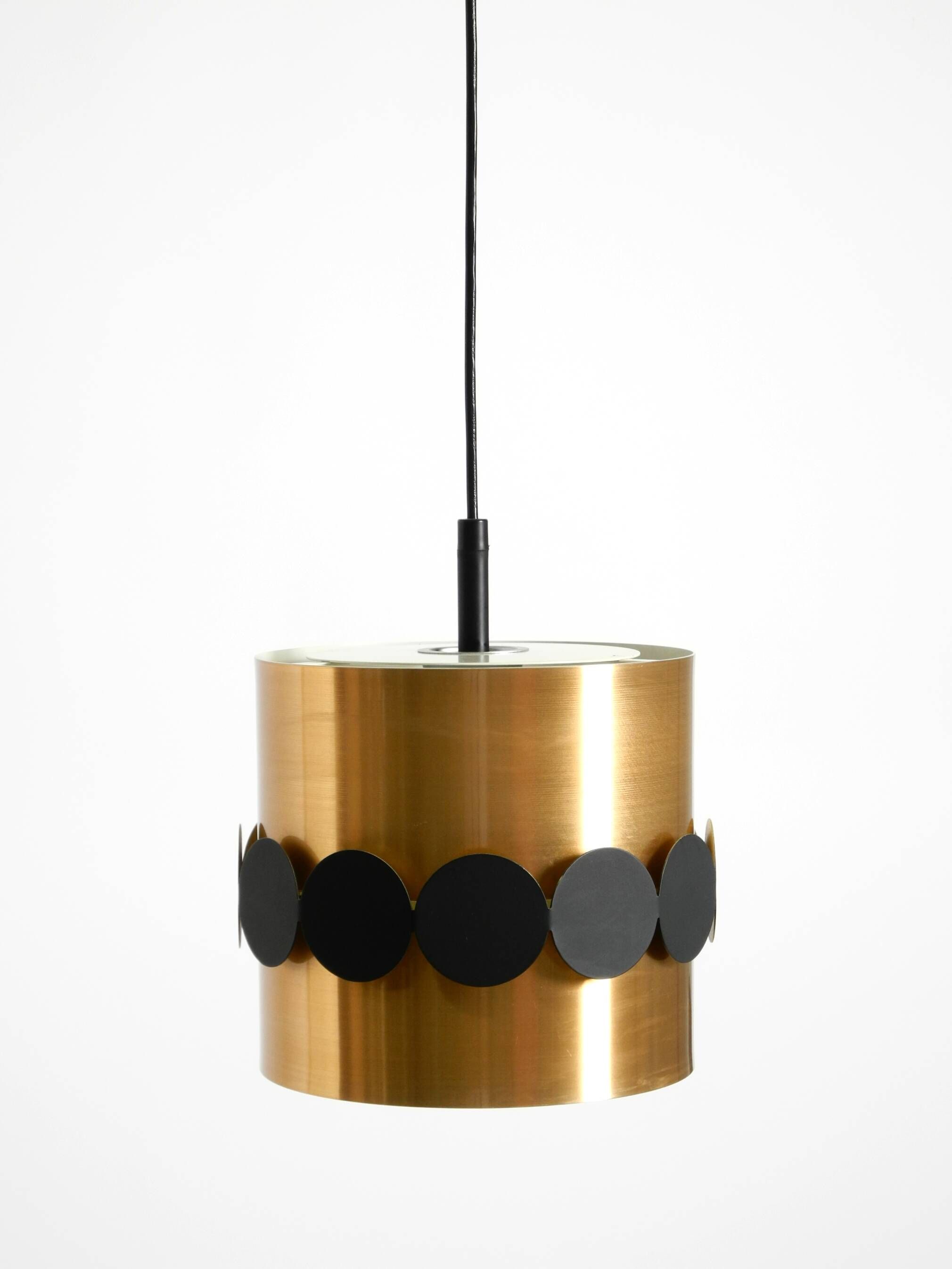 1960s Space Age pendant lamp by Doria, made of copper-anodized aluminum