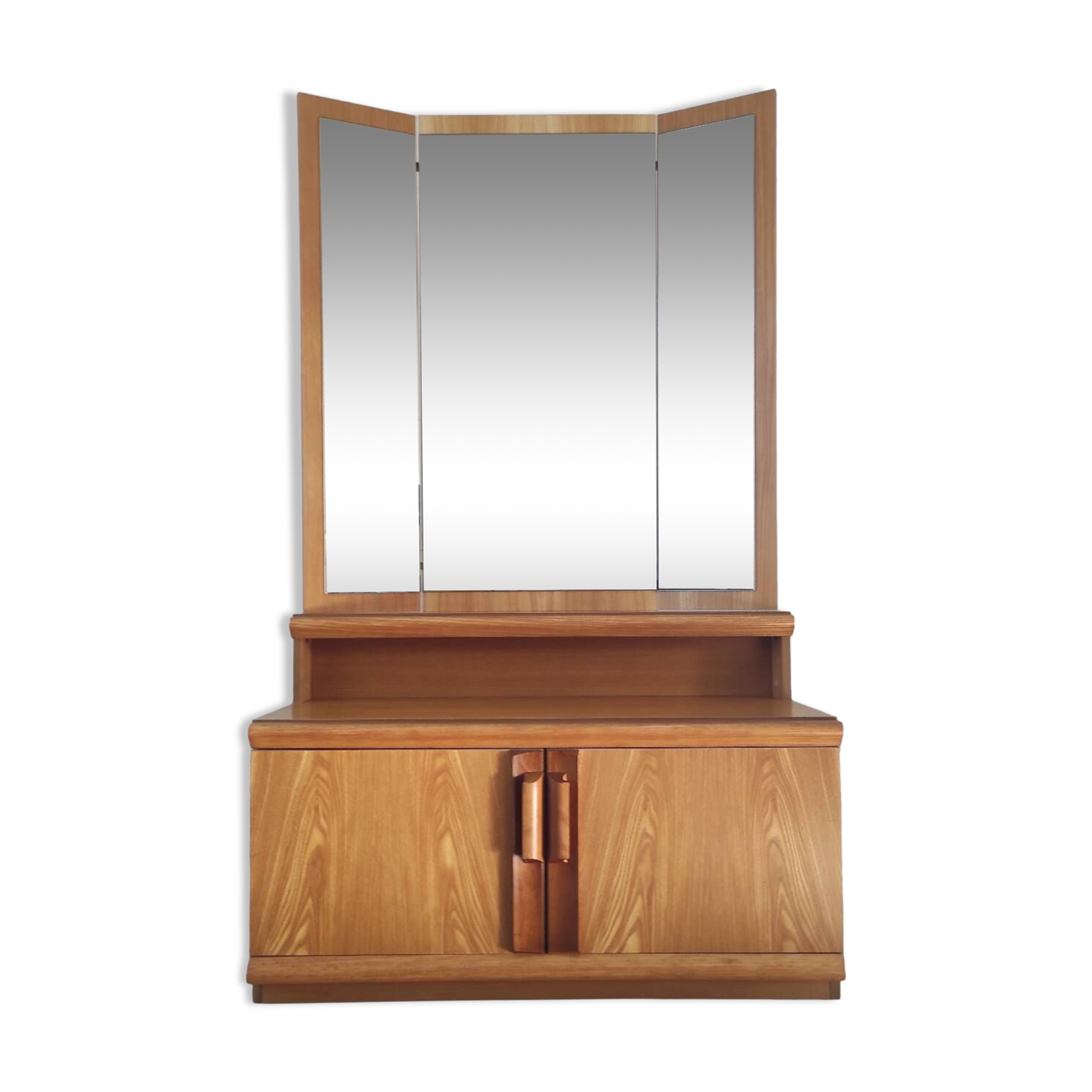 Vintage chest of drawers with triptych mirror, 60's