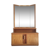 Vintage chest of drawers with triptych mirror, 60's