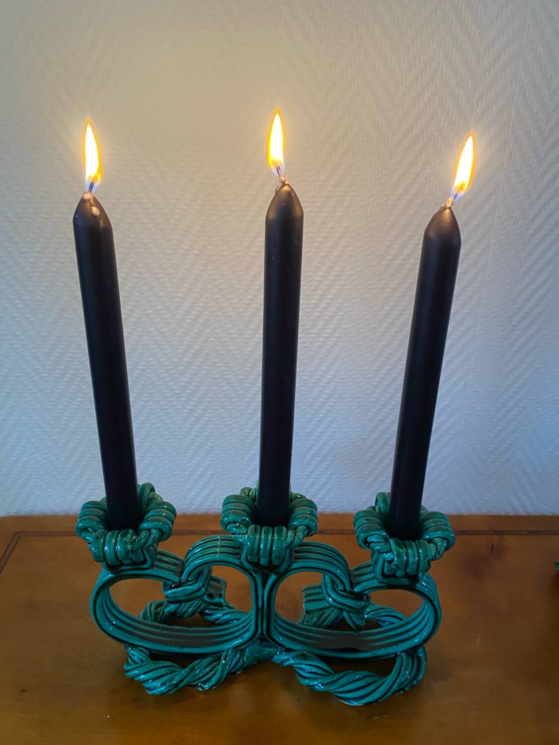 Vallauris 1950 barbotine candlesticks