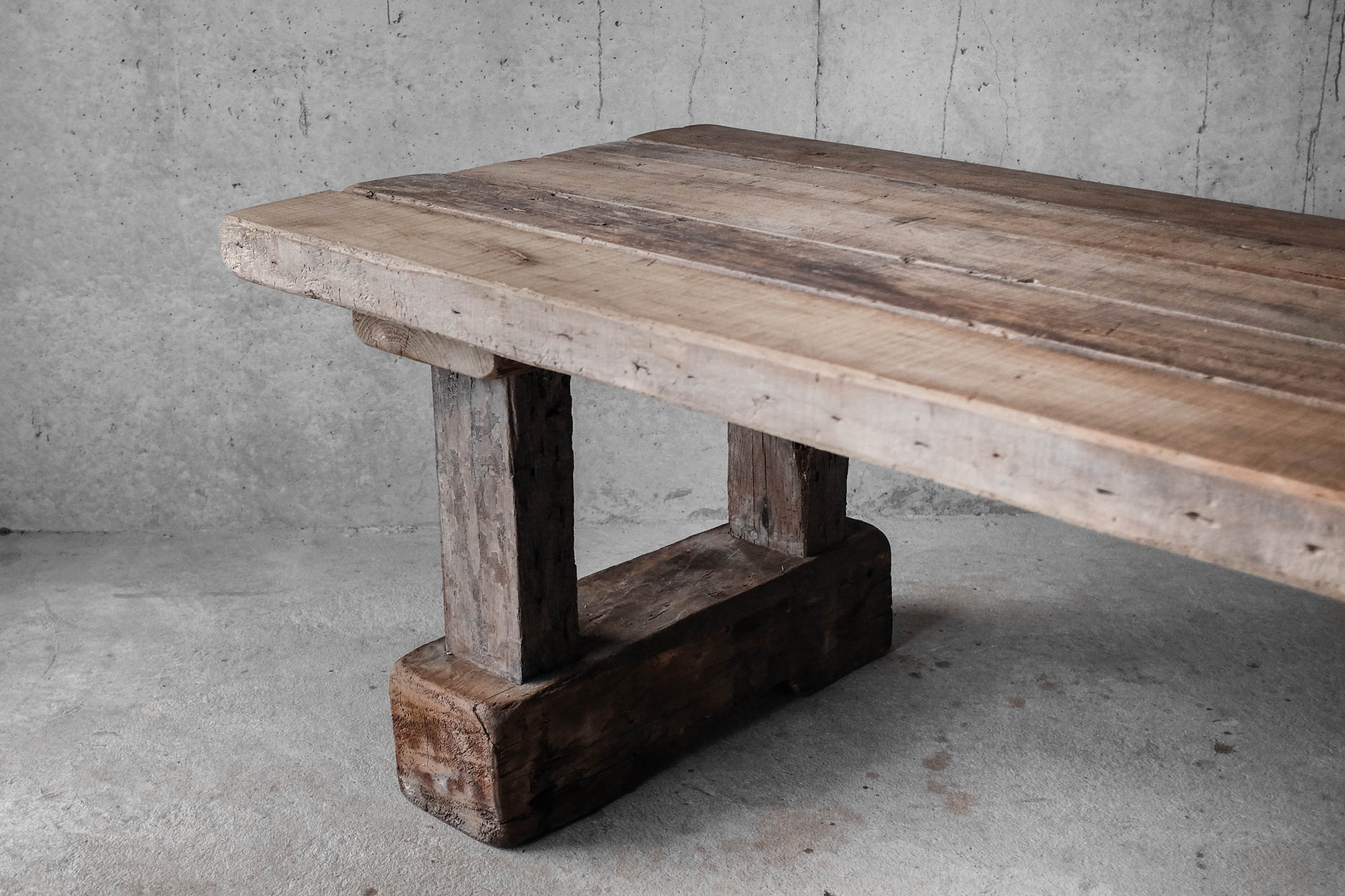 Primitive dining table, solid wood