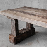 Primitive dining table, solid wood