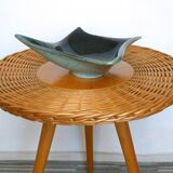 Tripod table, rattan and light wood side table