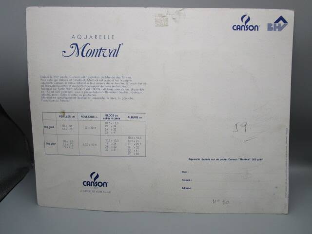 Watercolor jacques duléry-reyval - honfleur 1992