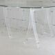 Office Plexiglas trestles, glass tray rounded edges, France, circa 1970