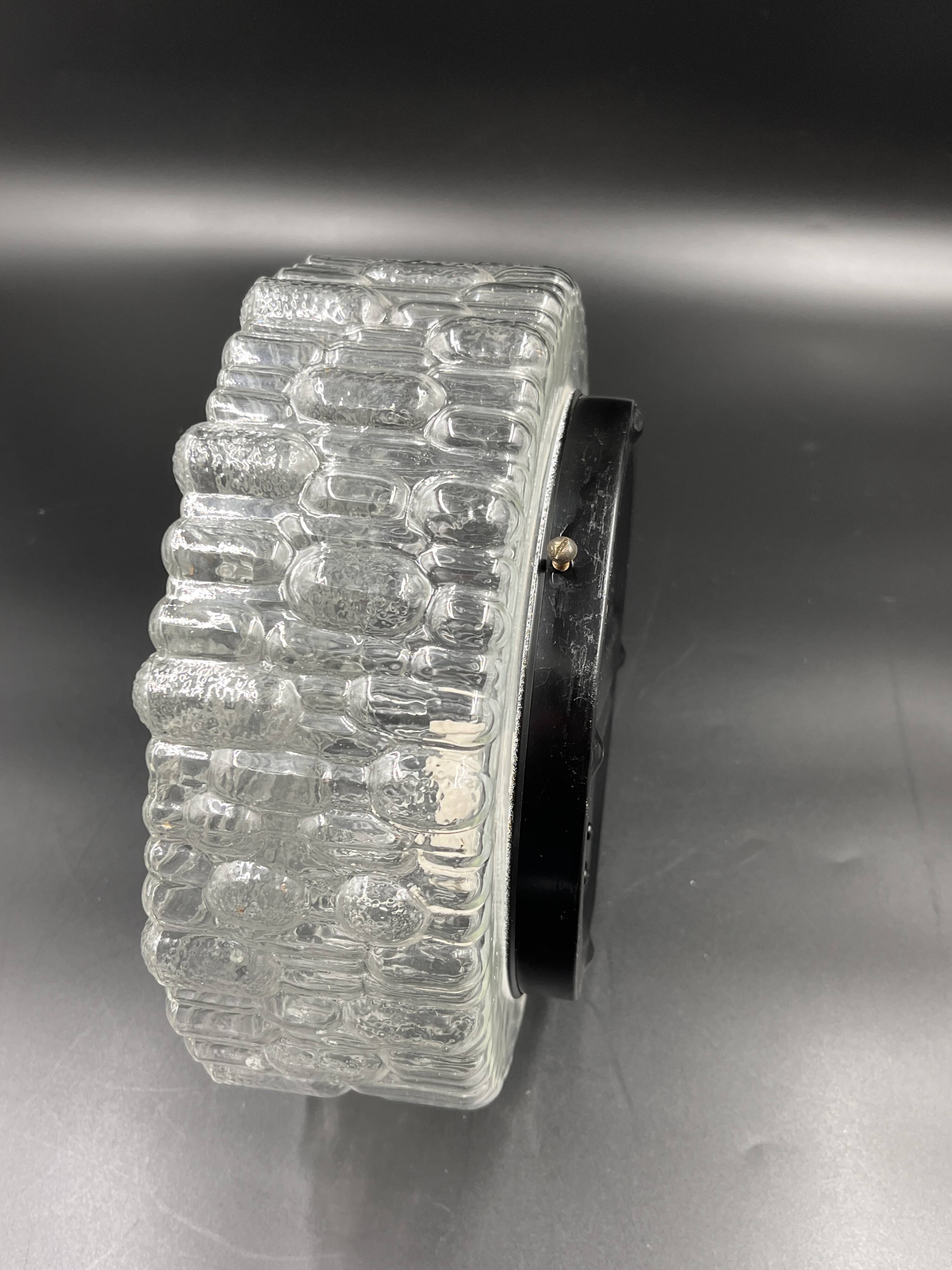 Massive molded glass ceiling light