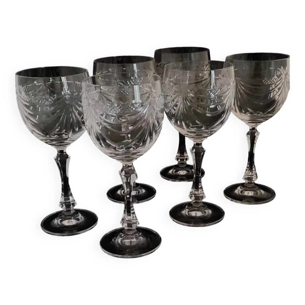 6 Verres en cristal de Lorraine modèle Gérard | Selency