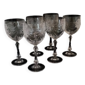 6 Lorraine crystal glasses, Gérard model