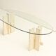 Travertine dining table by Willy Ballez, 1970s