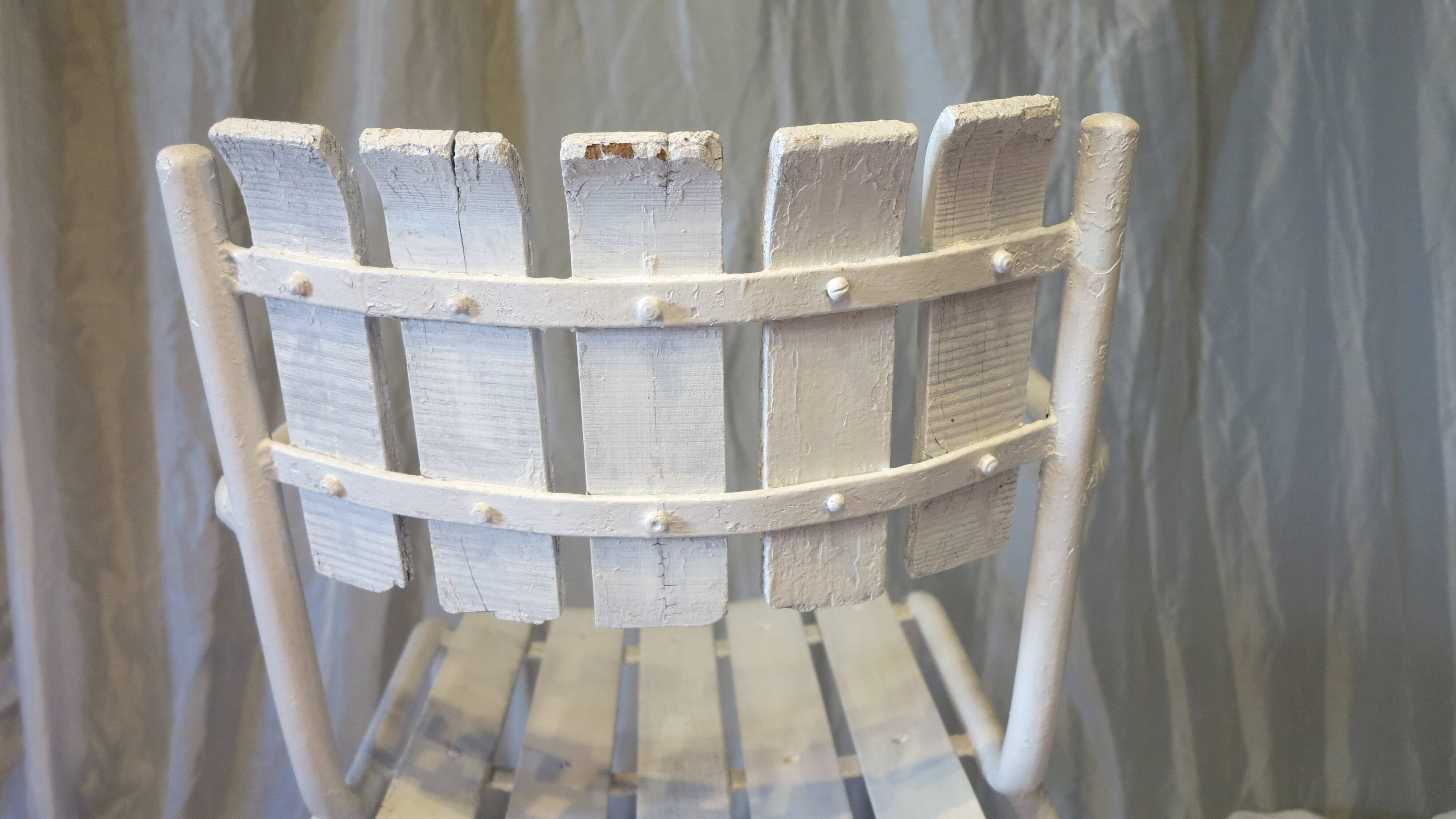 Pair of white garden armchairs