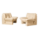 Nicoletti — Pair of lounge chairs "Ambassador" in cream leather