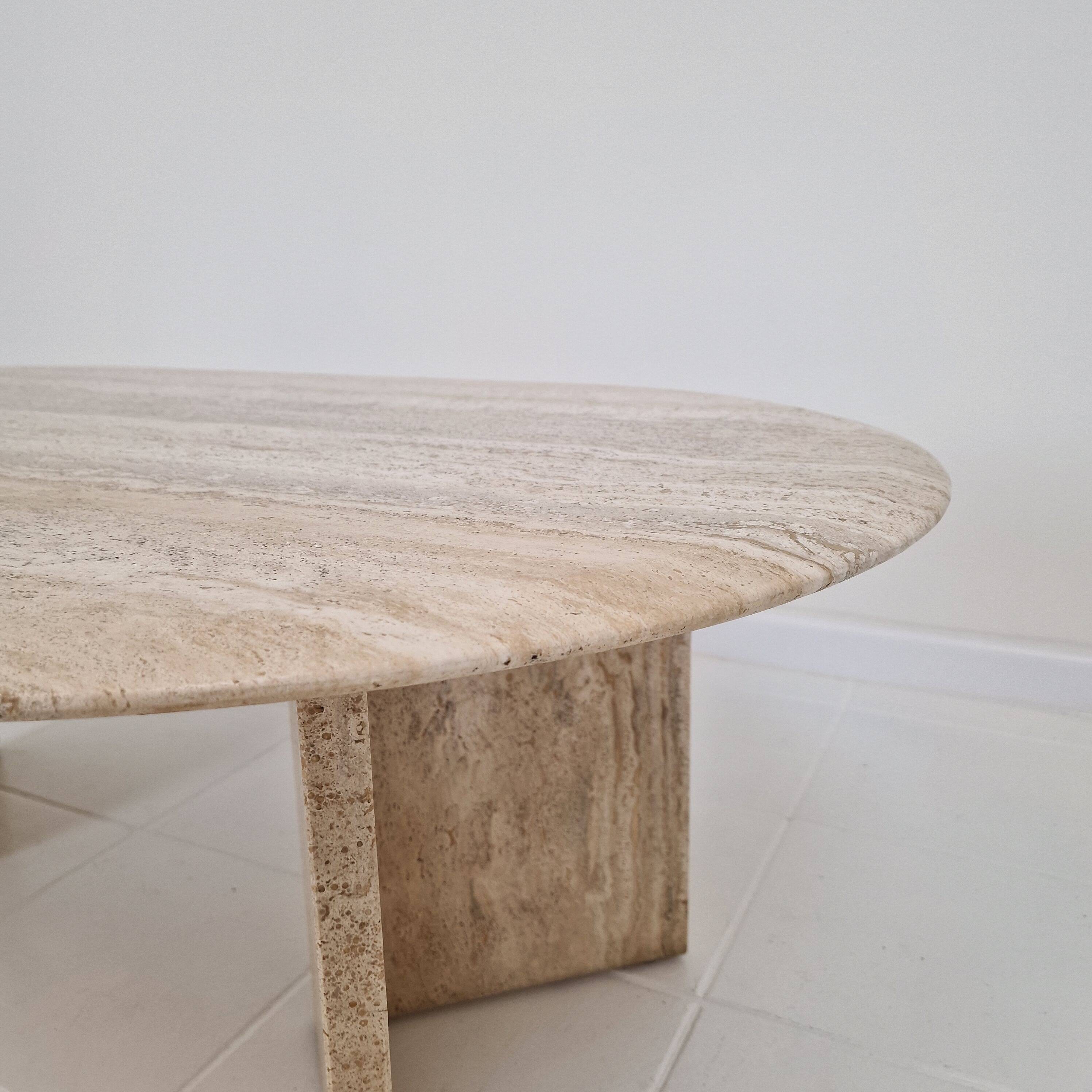 Travertine Coffee or Side Table, Italy 1980s