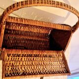 60s wicker basket handbag