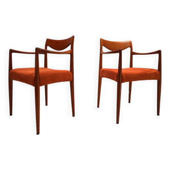 Set of 2 Gustav Bahus Bambi teak chairs by Rolf Rastad & Adolf Relling, 196