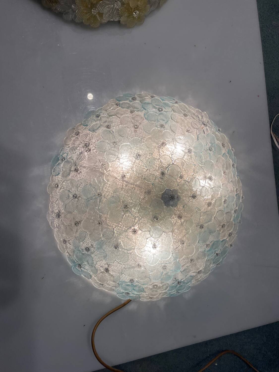 Large Murano Glass Flower Flushmount by Seguso 1960’s