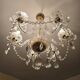 Suspension lustre ancien en verre taillé et pampilles – 6 bras