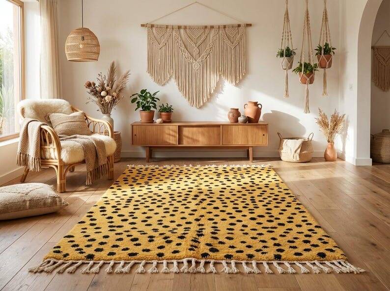 Handmade pure wool rug, size 200x300 cm.