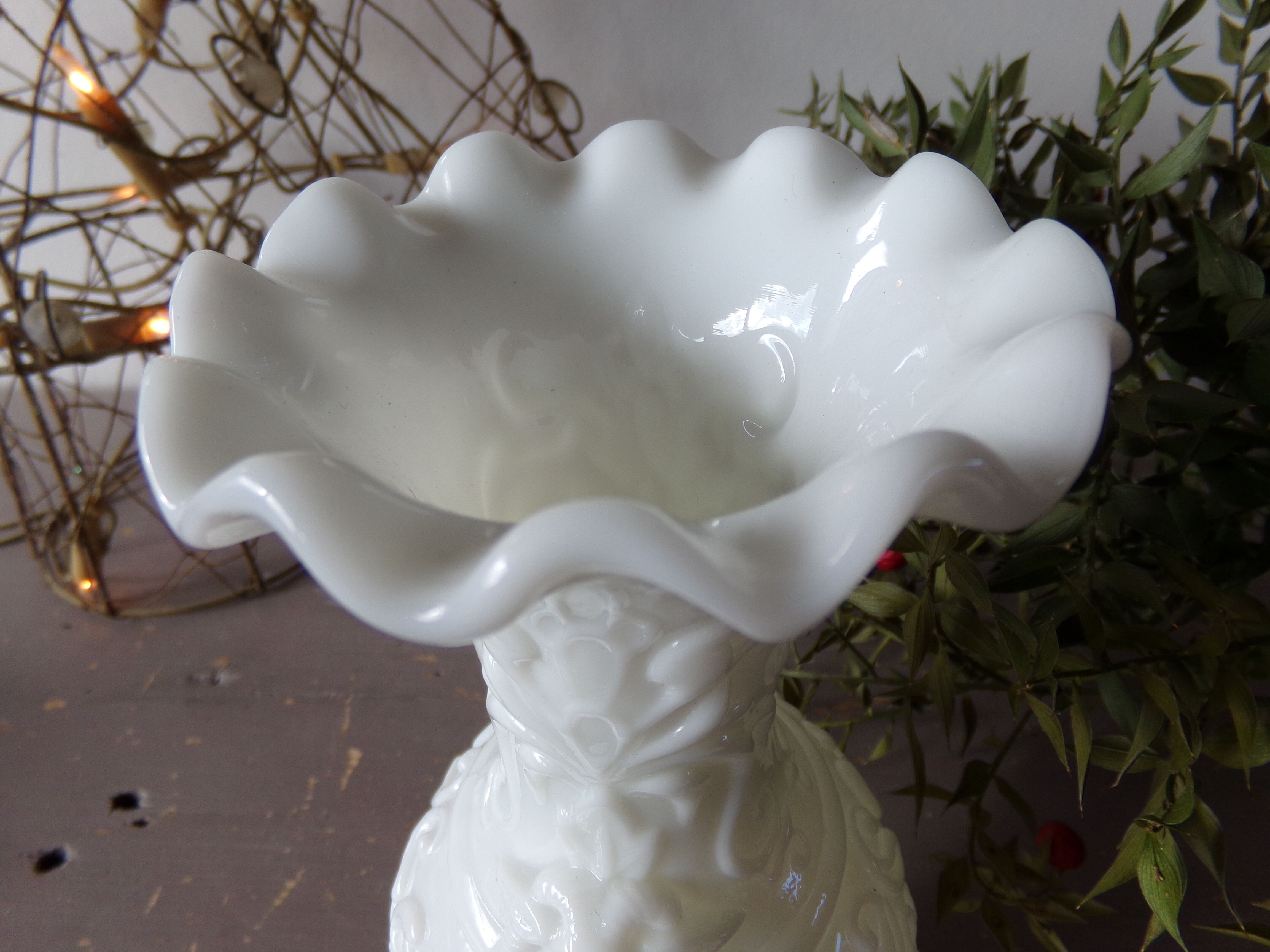 White opaline vase
