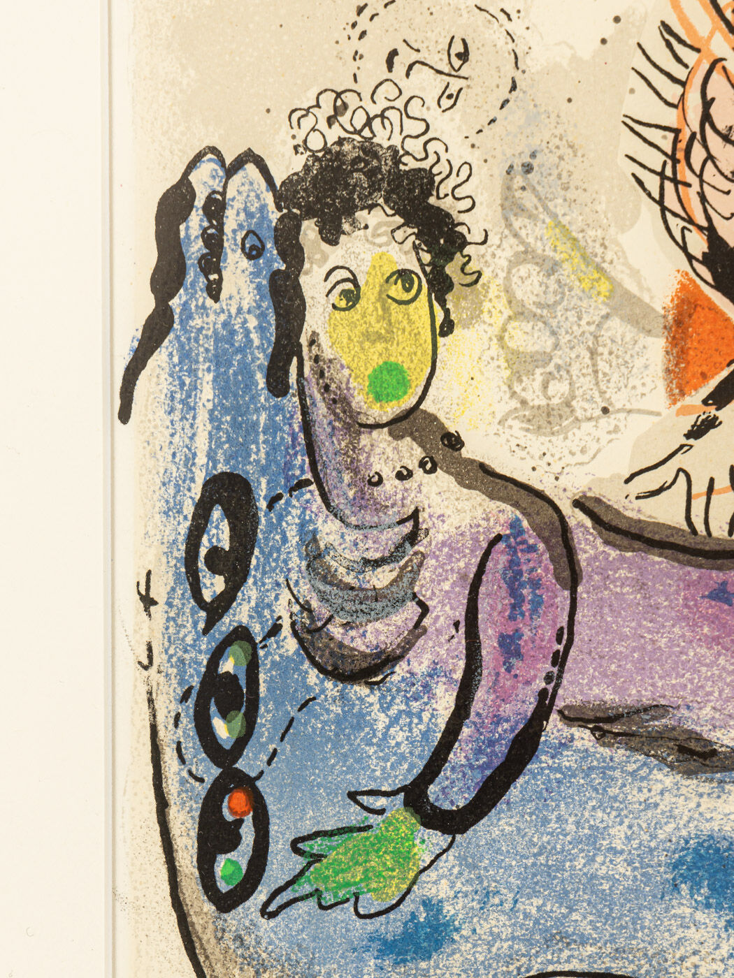 Marc chagall – “la vache bleue”, original lithography with certificate