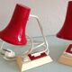 Pair of red and white bedside lamps 60
