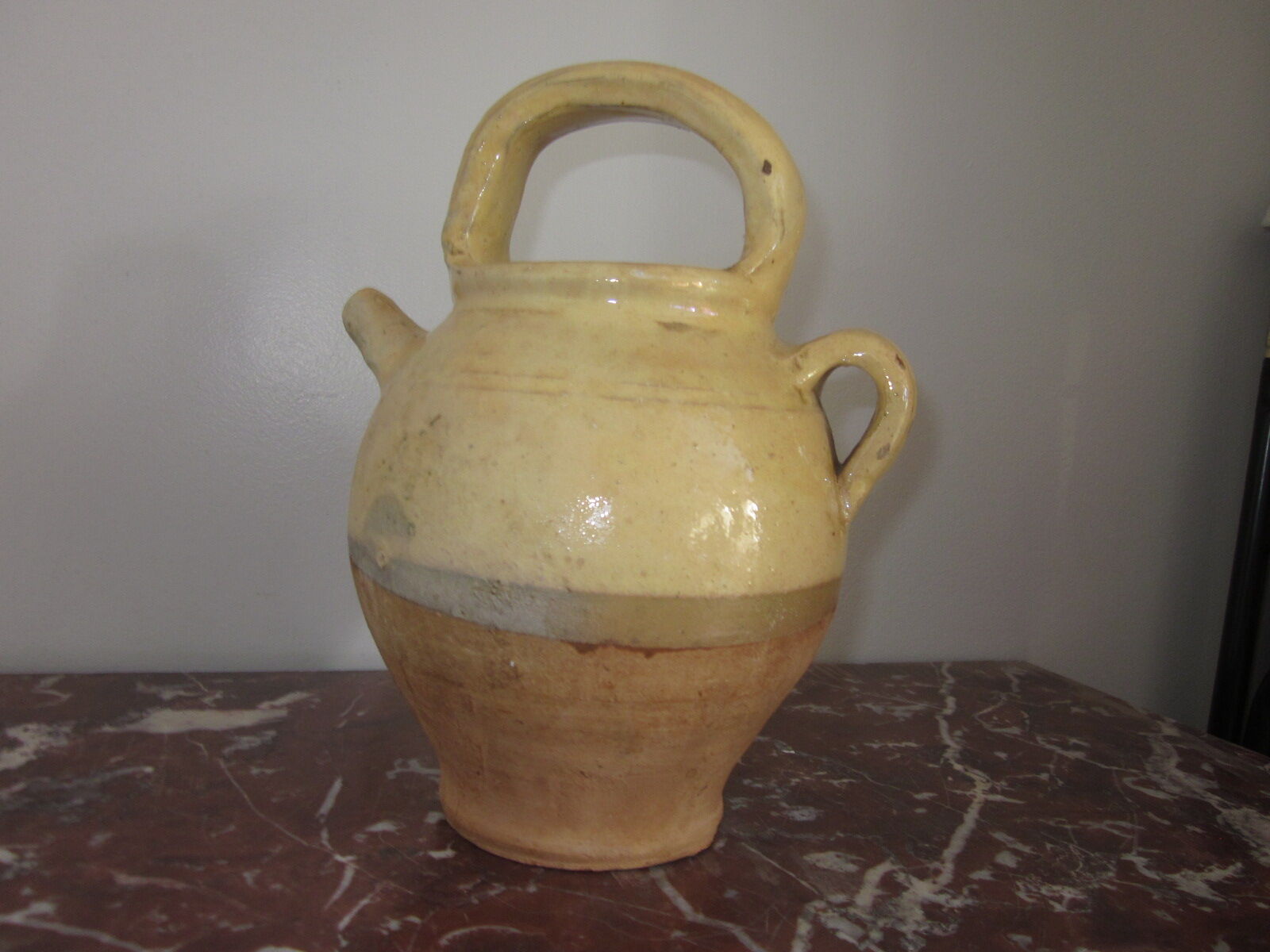 Old glazed sandstone pot