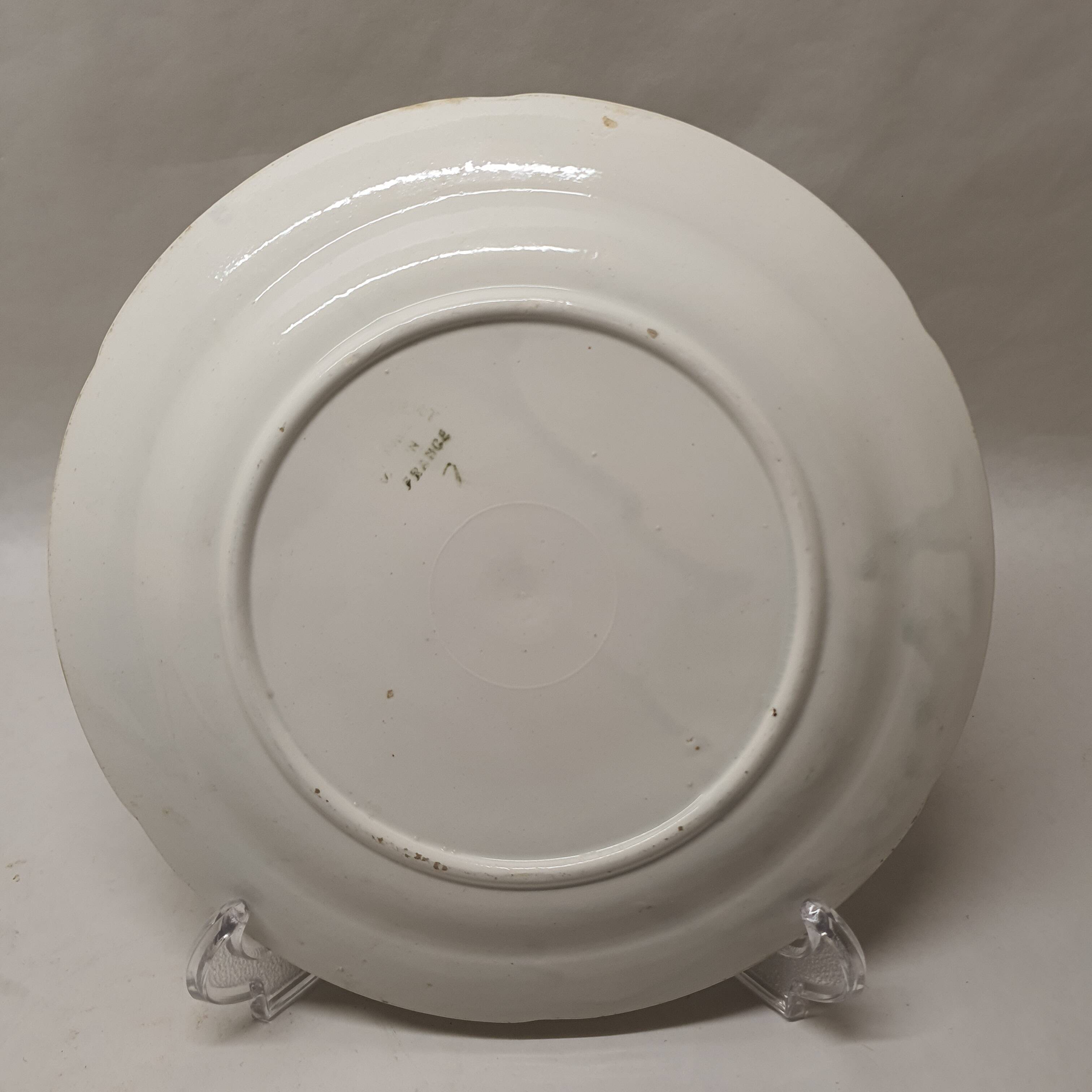 Decorative Plate Barbotine St Clément Made In France Vintage Raspberry Pattern