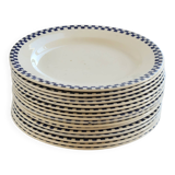 Antique flat plates, ironstone Salins – Checkerboard model