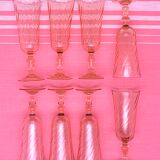 8 pink champagne flutes