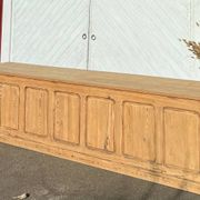 Large antique counter - solid raw wood tradesman's furniture