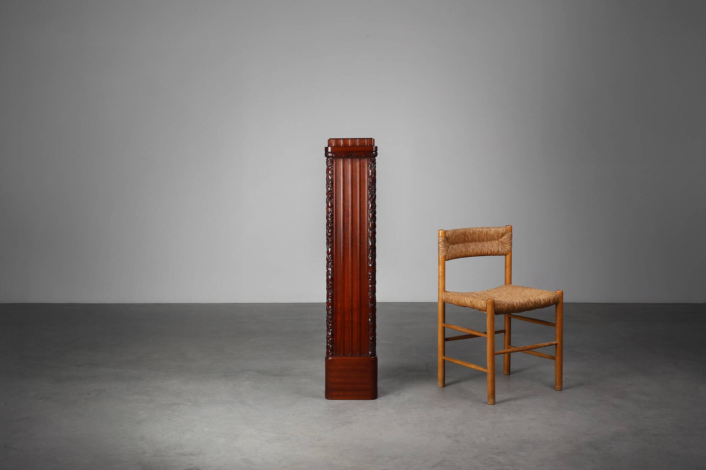 French Art Deco square Oak Pedestal, circa 1915