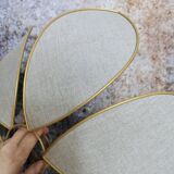 6-petal flower suspension with metal structure and natural linen petals